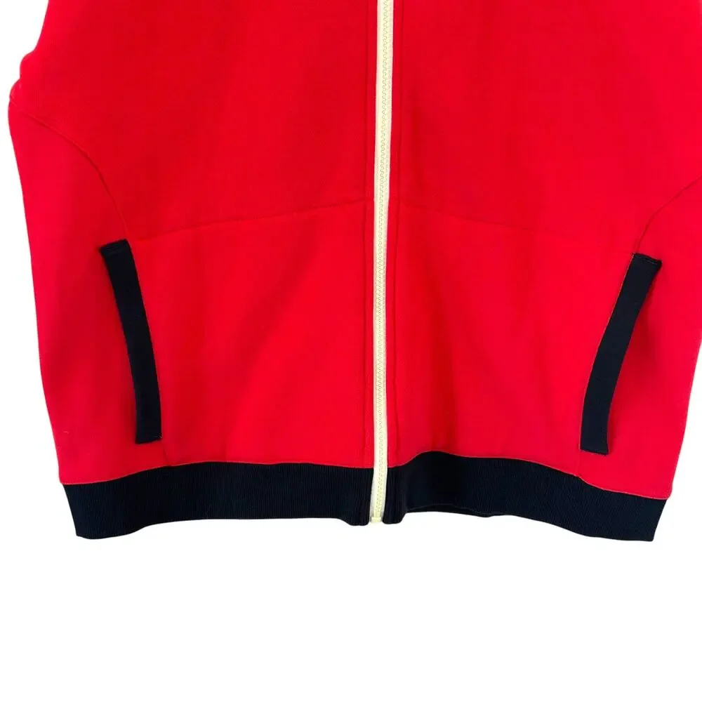 Nautica Colorblock Full Zip Jacket NWT Men's Sz L Rose Coral Fleece Lined